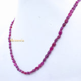 Certified 1 Line Natural Ruby Oval Cabochon Spiritual Healing Gemstone Beads Strand Necklace