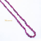 Certified 1 Line Natural Ruby Oval Cabochon Spiritual Healing Gemstone Beads Strand Necklace