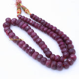 Buy Certified 1 Line Natural Ruby Round Faceted Spiritual Healing Gemstone Beads Strand Necklace