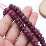 Buy Certified 1 Line Natural Ruby Round Faceted Spiritual Healing Gemstone Beads Strand Necklace