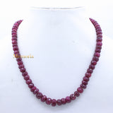 Buy Certified 1 Line Natural Ruby Round Faceted Spiritual Healing Gemstone Beads Strand Necklace