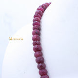 Buy Certified 1 Line Natural Ruby Round Faceted Spiritual Healing Gemstone Beads Strand Necklace