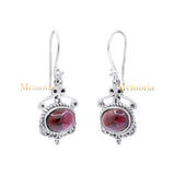 Designer 925 Sterling Silver Natural Garnet Gemstone Drop Earring