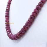 Sale 1 Line Natural Ruby Round Faceted Spiritual Healing Gemstone Beads Strand Necklace