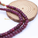 Sale 1 Line Natural Ruby Round Faceted Spiritual Healing Gemstone Beads Strand Necklace