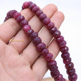 Sale 1 Line Natural Ruby Round Faceted Spiritual Healing Gemstone Beads Strand Necklace