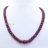 Certified 2 Line Natural Ruby Round Faceted Spiritual Healing Gemstone Beads Strand Necklace