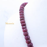 Certified 2 Line Natural Ruby Round Faceted Spiritual Healing Gemstone Beads Strand Necklace