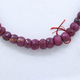 Certified 1 Line Natural Ruby Round Faceted Spiritual Healing Gemstone Beads Strand Necklace