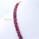 Certified 1 Line Natural Ruby Round Faceted Spiritual Healing Gemstone Beads Strand Necklace