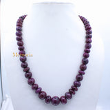 Sale 1 Line Natural Ruby Round Smooth Spiritual Healing Gemstone Beads Strand Necklace