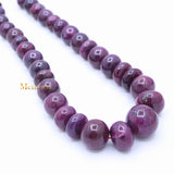 Sale 1 Line Natural Ruby Round Smooth Spiritual Healing Gemstone Beads Strand Necklace