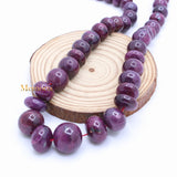 Sale 1 Line Natural Ruby Round Smooth Spiritual Healing Gemstone Beads Strand Necklace