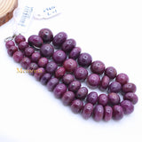 Sale 1 Line Natural Ruby Round Smooth Spiritual Healing Gemstone Beads Strand Necklace