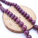 Sale 1 Line Natural Ruby Round Smooth Spiritual Healing Gemstone Beads Strand Necklace