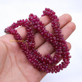 Teardrop Shaped 1 Line Natural Ruby Spiritual Healing Gemstone Faceted Beads Strand Necklace