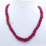 Teardrop Shaped 1 Line Natural Ruby Spiritual Healing Gemstone Faceted Beads Strand Necklace