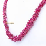 Teardrop Shaped 1 Line Natural Ruby Spiritual Healing Gemstone Faceted Beads Strand Necklace