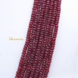 Round Smooth Shaped 7 Line Natural Ruby Spiritual Healing Gemstone Beads Strand Necklace