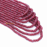 Round Smooth Shaped 7 Line Natural Ruby Spiritual Healing Gemstone Beads Strand Necklace