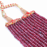 Round Smooth Shaped 7 Line Natural Ruby Spiritual Healing Gemstone Beads Strand Necklace