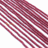 Round Smooth Shaped 7 Line Natural Ruby Spiritual Healing Gemstone Beads Strand Necklace