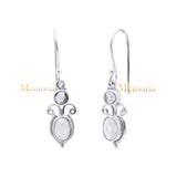 925 Sterling Silver Natural White Topaz Gemstone Silver Drop Earring