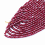 9 Line Round Smooth Shaped Natural Ruby Spiritual Healing Gemstone Beads Strand Necklace