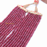 9 Line Round Smooth Shaped Natural Ruby Spiritual Healing Gemstone Beads Strand Necklace