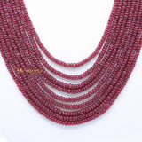 9 Line Round Smooth Shaped Natural Ruby Spiritual Healing Gemstone Beads Strand Necklace