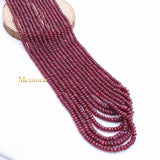 7 Line Round Smooth Shaped Natural Ruby Spiritual Healing Gemstone Beads Strand Necklace