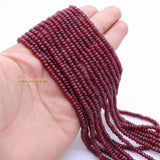 7 Line Round Smooth Shaped Natural Ruby Spiritual Healing Gemstone Beads Strand Necklace