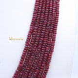 7 Line Round Smooth Shaped Natural Ruby Spiritual Healing Gemstone Beads Strand Necklace