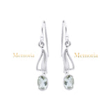 Natural Green Amethyst Gemstone 925 Sterling Silver Gold Plated Drop Earring