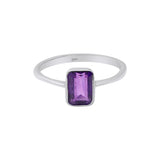 Natural Amethyst Gemstone 925 Sterling Silver Birthstone Ring