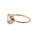 Natural Blue Topaz Gemstone 925 Sterling Silver Rose Gold Plated Ring