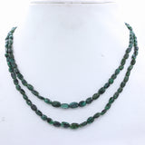 Natural Emerald Gemstone Beads 925 Silver Necklace