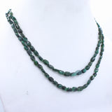 Natural Emerald Gemstone Beads 925 Silver Necklace