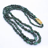 Natural Emerald Gemstone Beads 925 Silver Necklace