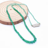 Natural Emerald Gemstone Beads 925 Silver Necklace