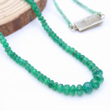 Natural Emerald Gemstone Beads 925 Silver Necklace