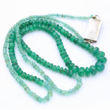 Natural Emerald Gemstone Beads 925 Silver Necklace