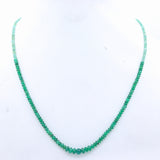 Natural Emerald Gemstone Beads 925 Silver Necklace