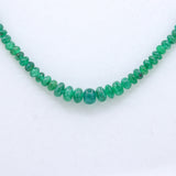 Natural Emerald Gemstone Beads 925 Silver Necklace