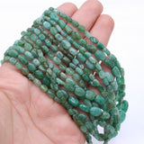 Natural Emerald Gemstone Beads Thread Necklace