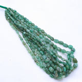 Natural Emerald Gemstone Beads Thread Necklace