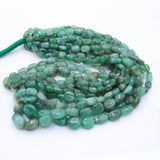 Natural Emerald Gemstone Beads Thread Necklace