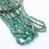 Natural Emerald Gemstone Beads Thread Necklace