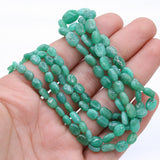 Natural Emerald Gemstone Beads Thread Necklace