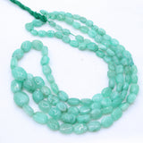 Natural Emerald Gemstone Beads Thread Necklace